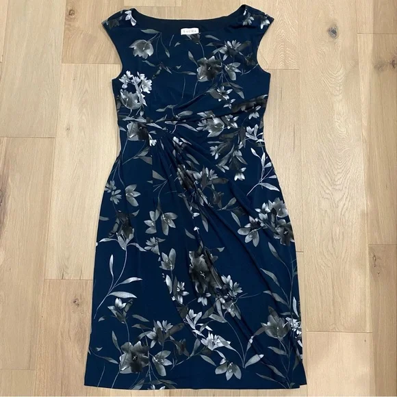 Laura | NWT Blue Floral Sleeveless Jersey Midi Dress 💙 - Picture 3 of 11
